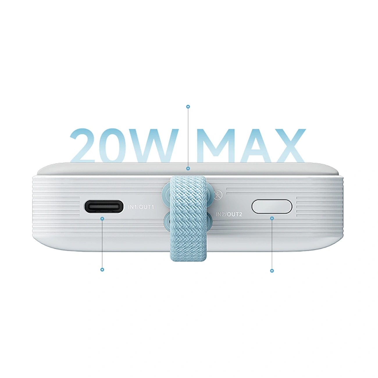 Batterie Externe Sans Fil Cuktech CP132ML, 10000mAh, 22,5W, PD + QI, 2 x USB-C, Blanche