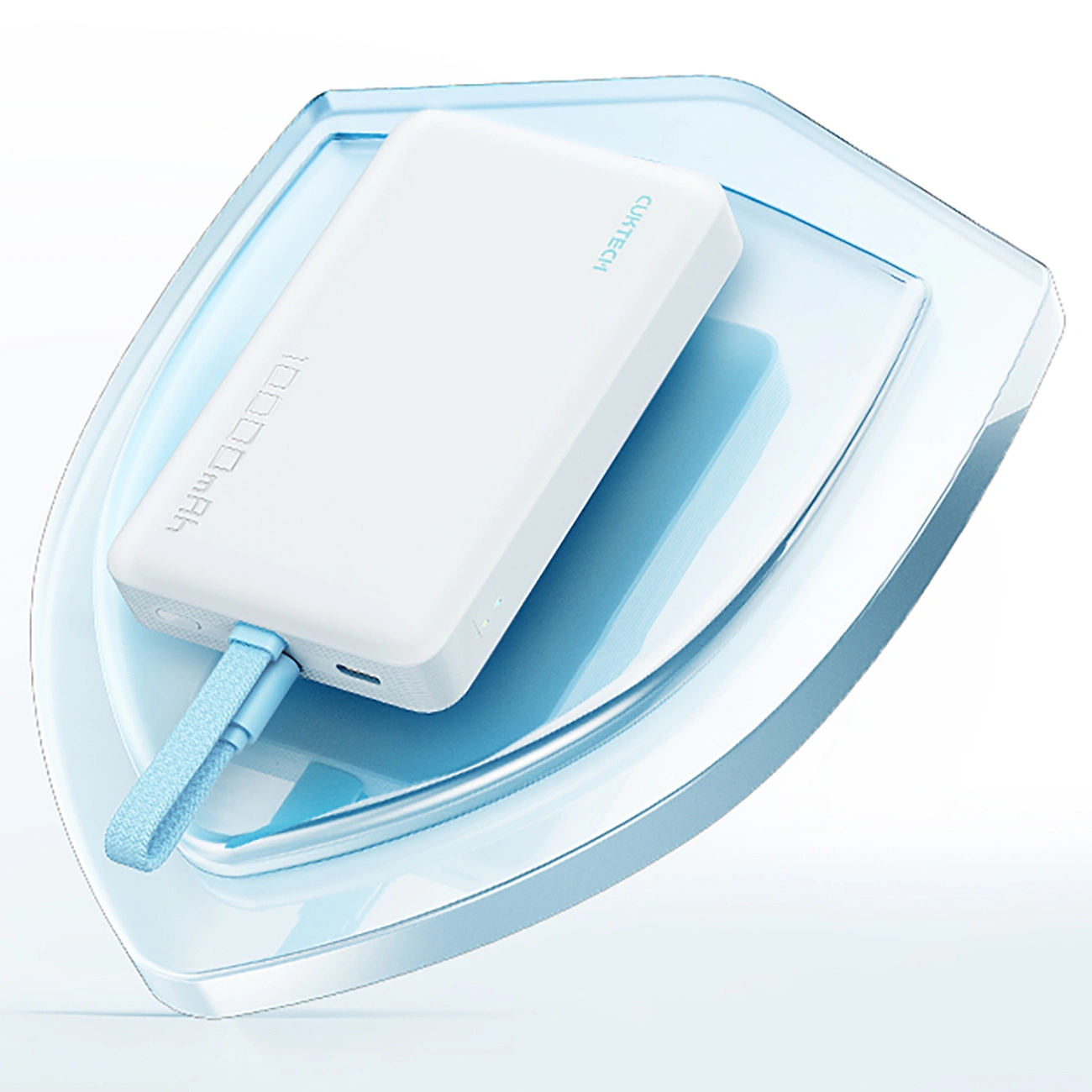 Batterie Externe Sans Fil Cuktech CP132ML, 10000mAh, 22,5W, PD + QI, 2 x USB-C, Blanche