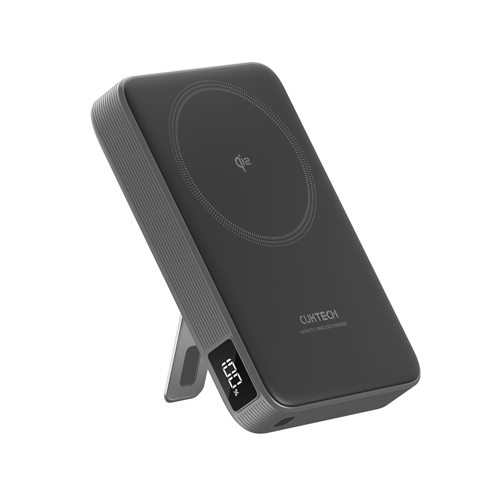 Batterie Externe Sans Fil Cuktech WPB100, 10000mAh, 30W, PD + FQI, 1 x QI - 1 x USB-C, Gris CUWPB100GLBK
