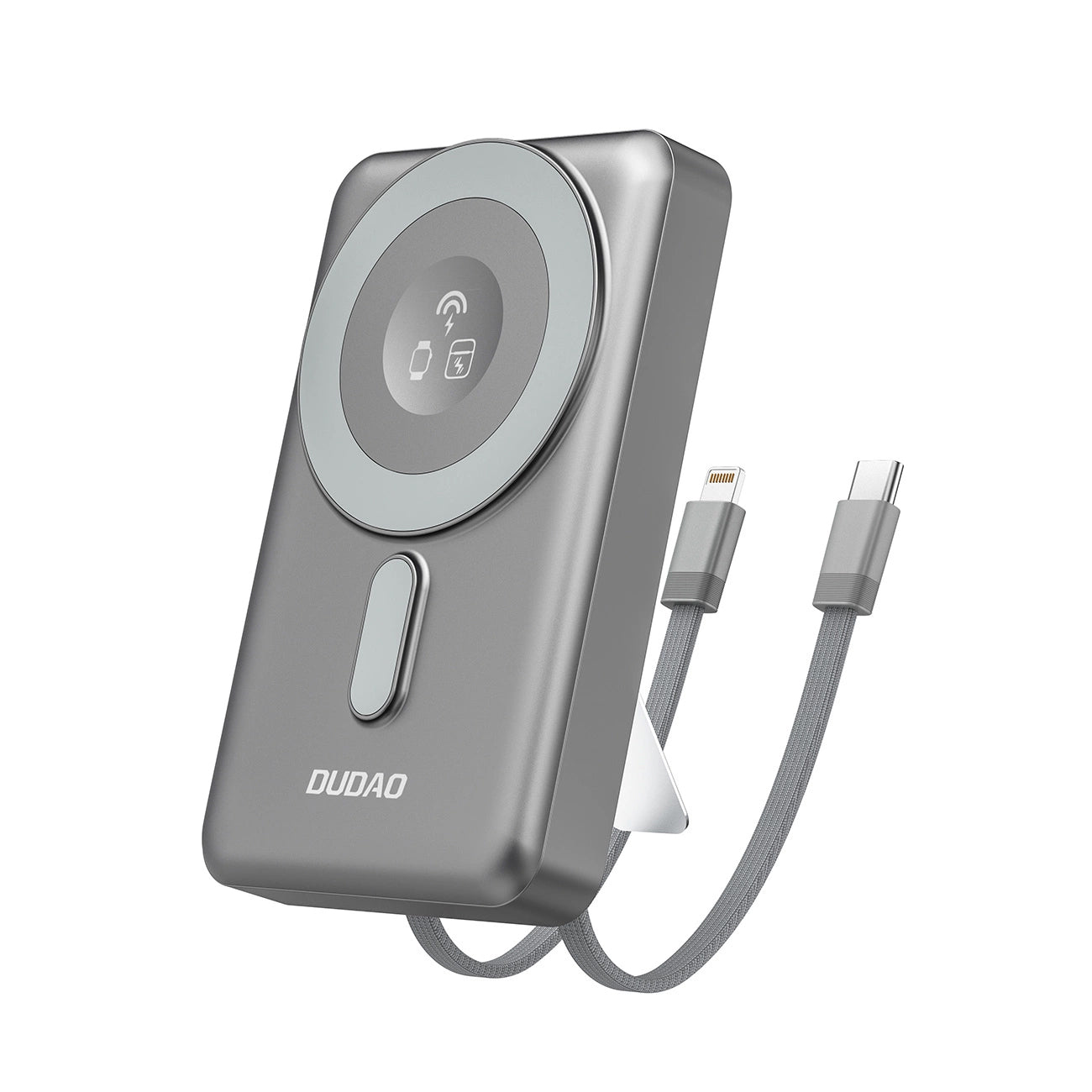 Batterie Externe Sans Fil Dudao K29, 10000mAh, 20W, PD + FQI, 1 x Lightning - 1 x QI - 1 x USB-C, Gris