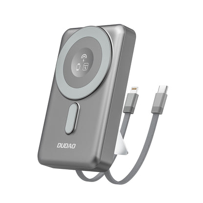 Batterie Externe Sans Fil Dudao K29, 10000mAh, 20W, PD + FQI, 1 x Lightning - 1 x QI - 1 x USB-C, Gris