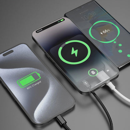 Batterie Externe Sans Fil Dudao K14S+, 10000mAh, 22.5W, QC + PD + FQI, 1 x QI - 1 x USB-A - 1 x USB-C, Noire