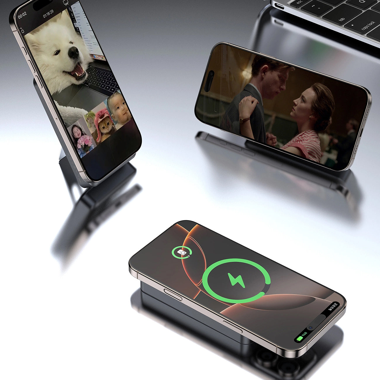 Batterie Externe Sans Fil Dudao K29, 10000mAh, 20W, PD + FQI, 1 x Lightning - 1 x QI - 1 x USB-C, Gris