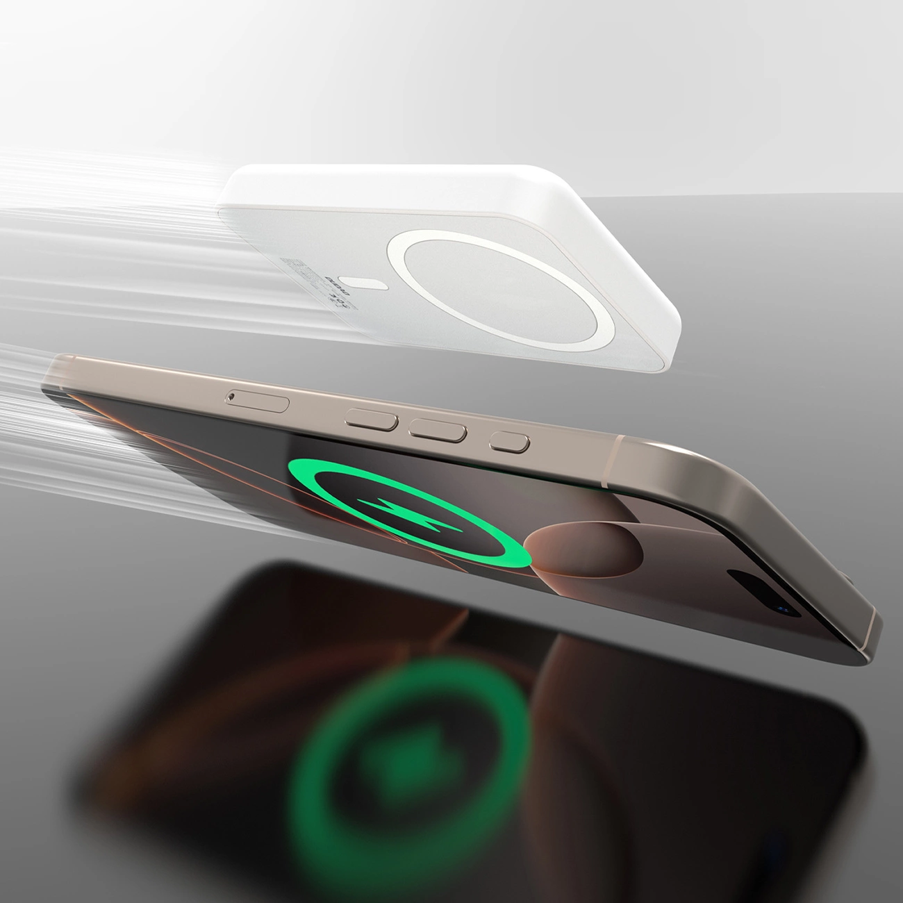 Dudao K26s External Wireless Battery, 5000mAh, 20W, PD + FQI, 1 x QI - 1 x USB-C, White