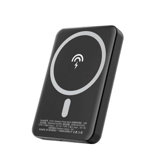 Batterie Externe Sans Fil Dudao K14S, 5000mAh, 10W, PD + QI, 1 x QI - 1 x USB-C, Noire