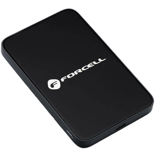 Batterie Externe Sans Fil Forcell F5K8, 5000mAh, 15W, PD + FQI, 1 x QI - 1 x USB-C, Noire