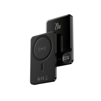 Batterie Externe Sans Fil Forever MATB-200, 5000mAh, 20W, PD + FQI, 1 x QI - 1 x USB-C, Noire