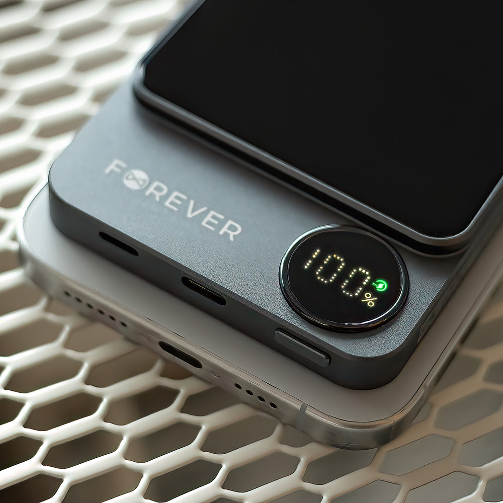 Batterie Externe Sans Fil Forever MATB-200, 5000mAh, 20W, PD + FQI, 1 x QI - 1 x USB-C, Noire