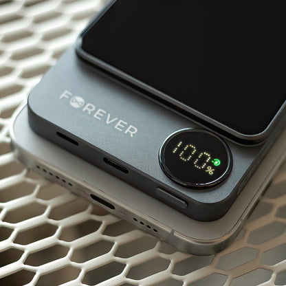 Batterie Externe Sans Fil Forever MATB-200, 5000mAh, 20W, PD + FQI, 1 x QI - 1 x USB-C, Noire