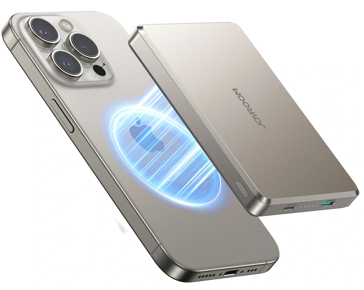 Joyroom JR-PBM08 Pro Wireless External Battery, 10000mAh, 22.5W, PD + FQI, 1 x QI - 2 x USB-C, Beige