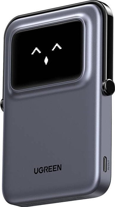 Batterie Externe Sans Fil UGREEN PB571 Uno, 5000mAh, 20W, PD + FQI, 1 x QI - 1 x USB-C, Gris