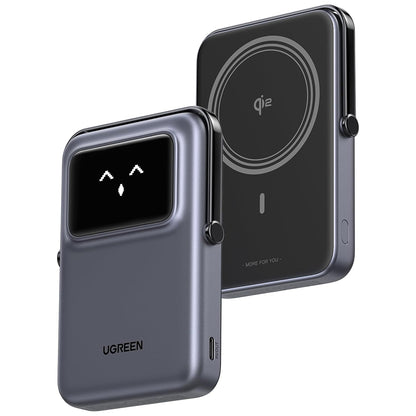 Batterie Externe Sans Fil UGREEN PB764 Uno, 10000mAh, 20W, PD + FQI, 1 x QI - 1 x USB-C, Gris