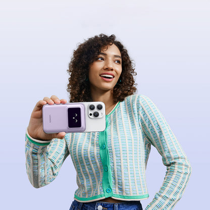 Batterie Externe Sans Fil UGREEN PB571 Uno, 5000mAh, 20W, PD + FQI, 1 x QI - 1 x USB-C, Mauve