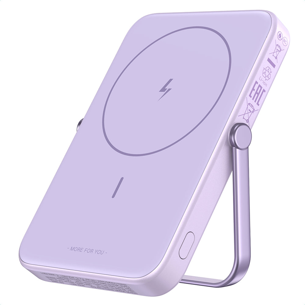 Batterie Externe Sans Fil UGREEN PB571 Uno, 5000mAh, 20W, PD + FQI, 1 x QI - 1 x USB-C, Mauve