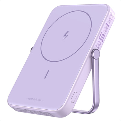 Batterie Externe Sans Fil UGREEN PB571 Uno, 5000mAh, 20W, PD + FQI, 1 x QI - 1 x USB-C, Mauve