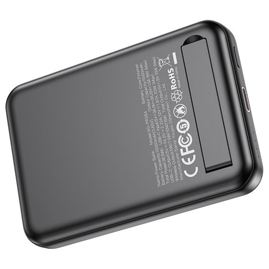 Batterie Externe Sans Fil XO Design PR264, 10000mAh, 20W, PD + FQI, 1 x USB-C, Noire