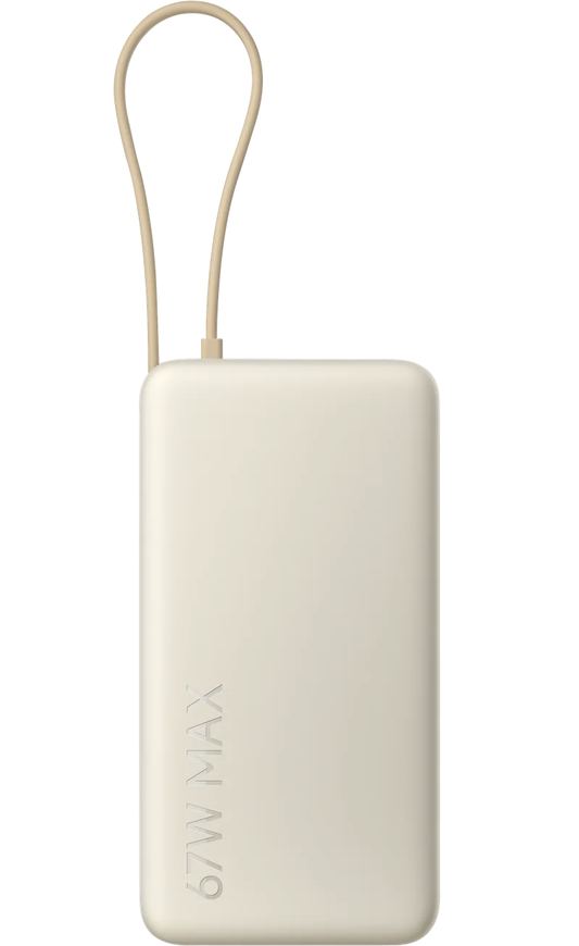 Batterie Externe Xiaomi, 20000mAh, 67W, QC + PD, 1 x USB-A - 2 x USB-C, Beige BHR08O7GL
