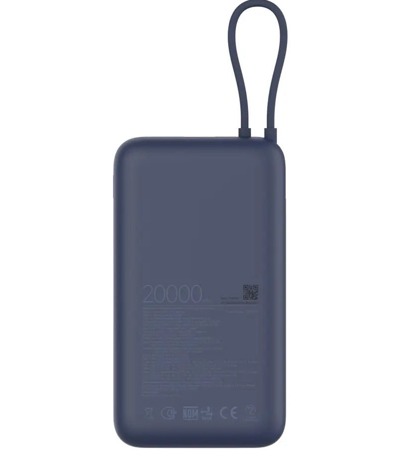 Batterie Externe Xiaomi, 20000mAh, 33W, QC + PD, 1 x USB-A - 2 x USB-C, Bleue BHR8975GL