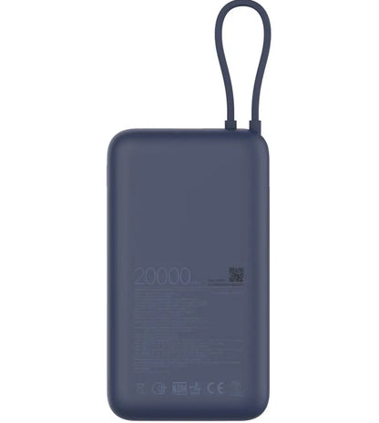 Batterie Externe Xiaomi, 20000mAh, 33W, QC + PD, 1 x USB-A - 2 x USB-C, Bleue BHR8975GL