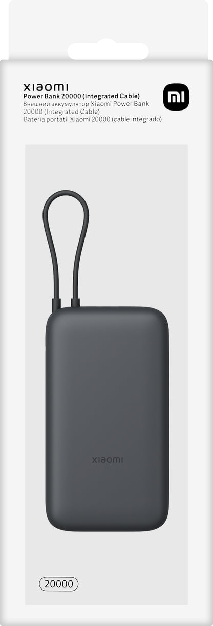 Batterie Externe Xiaomi, 20000mAh, 22.5W, QC + PD, 1 x USB-A - 2 x USB-C, Gris BHR9740GL