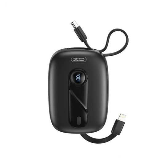 XO Design PR246 External Battery, 10000mAh, 22.5W, PD, 1 x Lightning - 2 x USB-C, Black