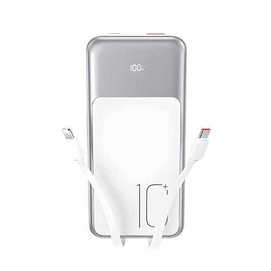 Batterie Externe XO Design PR248, 10000mAh, 22.5W, QC + PD, 1 x Lightning - 1 x USB-A - 2 x USB-C, Blanche