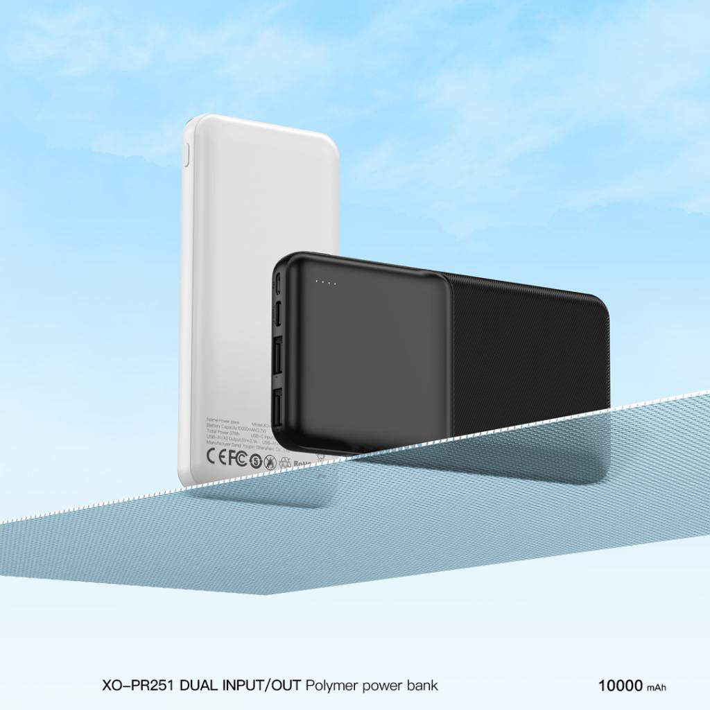 Batterie Externe XO Design PR252, 20000mAh, 10W, 2 x USB-A, Noire
