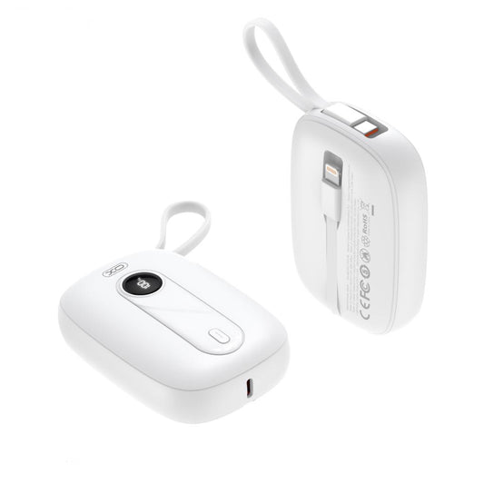 Batterie Externe XO Design PR246, 10000mAh, 22.5W, PD, 1 x Lightning - 2 x USB-C, Blanche