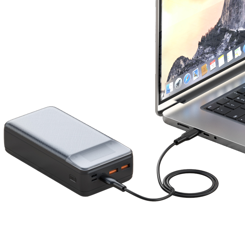 Batterie Externe XO Design PR201, 30000mAh, 65W, QC + PD, 1 x USB-C - 2 x USB-A, Noire