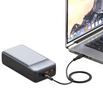 Batterie Externe XO Design PR201, 30000mAh, 65W, QC + PD, 1 x USB-C - 2 x USB-A, Noire