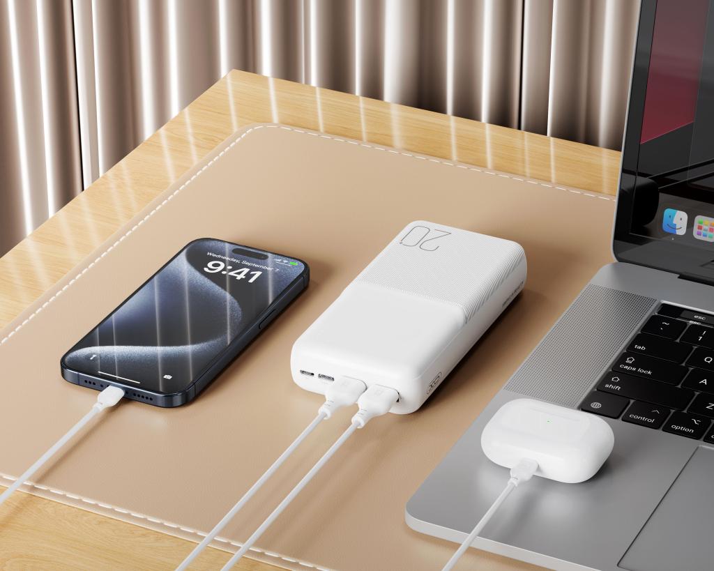 Batterie Externe XO Design PR252, 20000mAh, 10W, 2 x USB-A, Noire