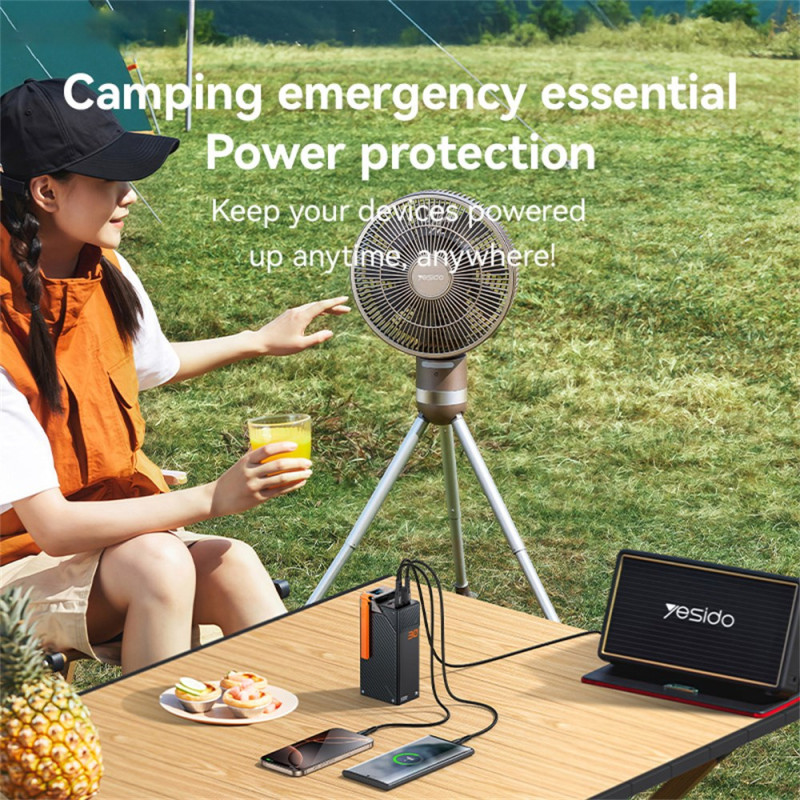 Batterie Externe Yesido YP62, 30000mAh, 22,5W, QC + PD, 2 x USB-A - 2 x USB-C, Noire