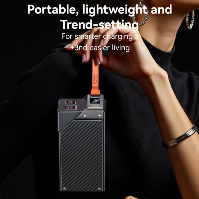 Batterie Externe Yesido YP62, 30000mAh, 22,5W, QC + PD, 2 x USB-A - 2 x USB-C, Noire