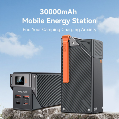 Batterie Externe Yesido YP62, 30000mAh, 22,5W, QC + PD, 2 x USB-A - 2 x USB-C, Noire