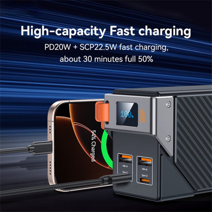 Batterie Externe Yesido YP62, 30000mAh, 22,5W, QC + PD, 2 x USB-A - 2 x USB-C, Noire