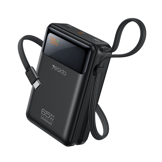 Batterie Externe Yesido YP97, 20000mAh, 65W, PD, 2 x USB-C, Gris