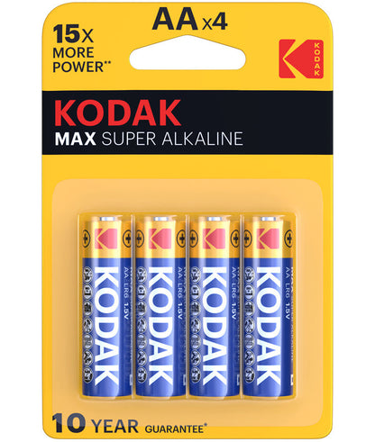 Pile Kodak Max Alcaline, AA / LR6, Lot de 4 pièces EKSTD30952867P4