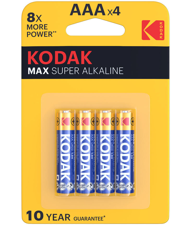 Pile Kodak Max Alcaline, AAA / LR3, Lot de 4 pièces EKSTD30952812P4