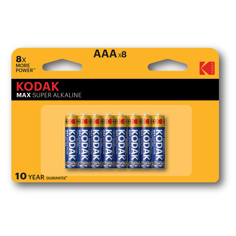 Pile Kodak Max Alcaline, AAA / LR3, Lot de 8 pièces EKSTD30419896P8