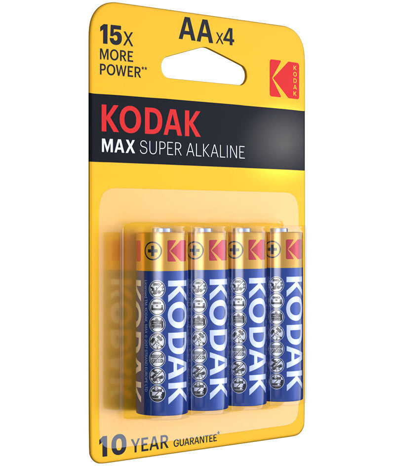 Pile Kodak Max Alcaline, AA / LR6, Lot de 4 pièces EKSTD30952867P4