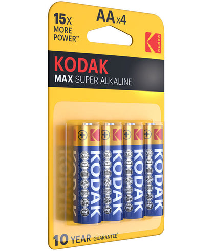 Pile Kodak Max Alcaline, AA / LR6, Lot de 4 pièces EKSTD30952867P4