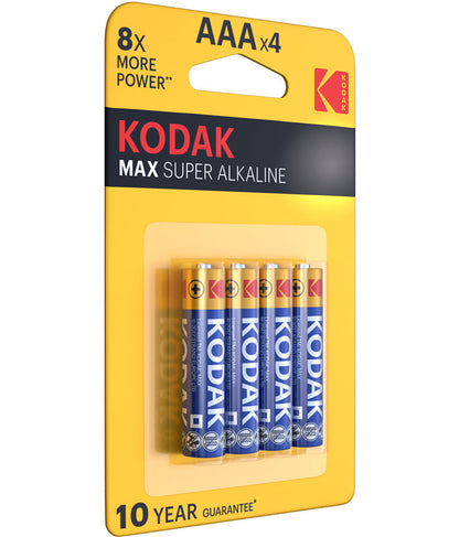 Pile Kodak Max Alcaline, AAA / LR3, Lot de 4 pièces EKSTD30952812P4