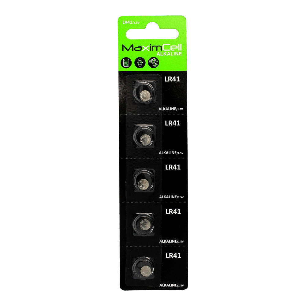 Pile MaximCell, LR41 / AG3, Lot de 5 pièces