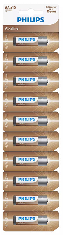 Pile Philips, AA / LR6, Lot de 10 pièces