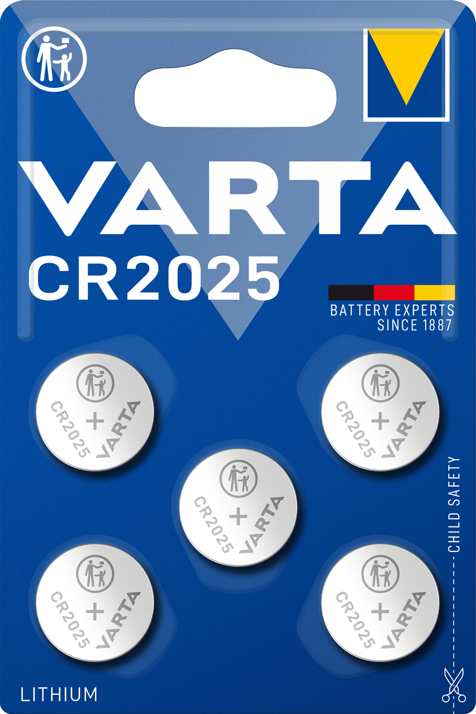 Piles Varta, CR2025, lot de 5 pièces