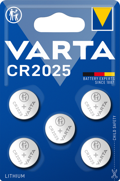 Piles Varta, CR2025, lot de 5 pièces