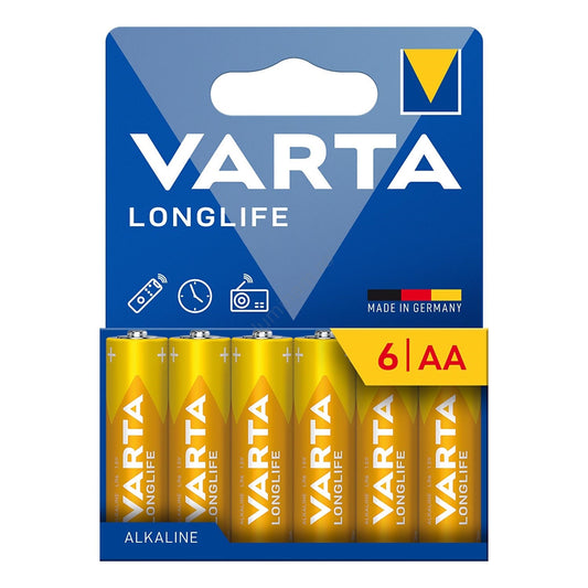 Pile Varta Longlife 13298, AA / LR6, Lot de 6 pièces