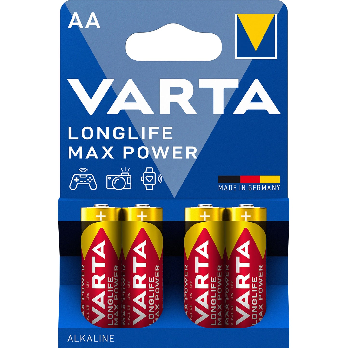 Piles Varta Longlife Max Power Max Power 4706, AA / LR6, Set 4 pièces 04706101404