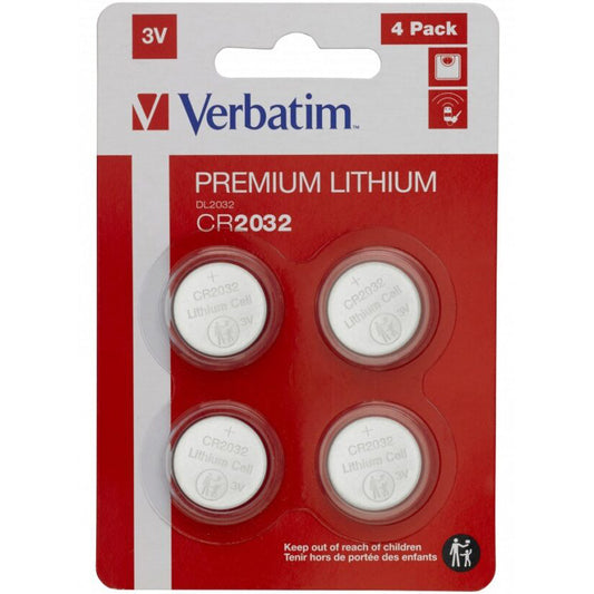 Pile Verbatim, CR2032, Lot de 4 pièces 49533
