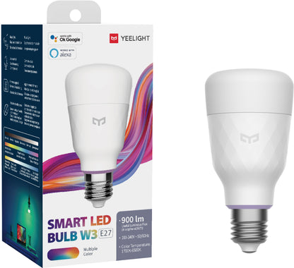 Yeelight Ampoule LED W3, Wi-Fi, E27, 8W, 1700K - 6500K, 900lm, Multicolore YLDP005 YLDP005